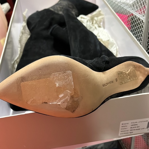 Black suede tall boots with lace - Picture 3 of 3